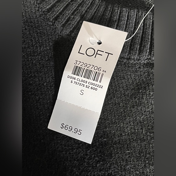LOFT Classic Black Crew Neck Tunic Sweater Small NWT - Picture 8 of 10